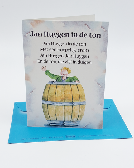 Wenskaart lied "Jan Huygen in de ton"