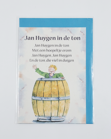 Wenskaart lied "Jan Huygen in de ton"