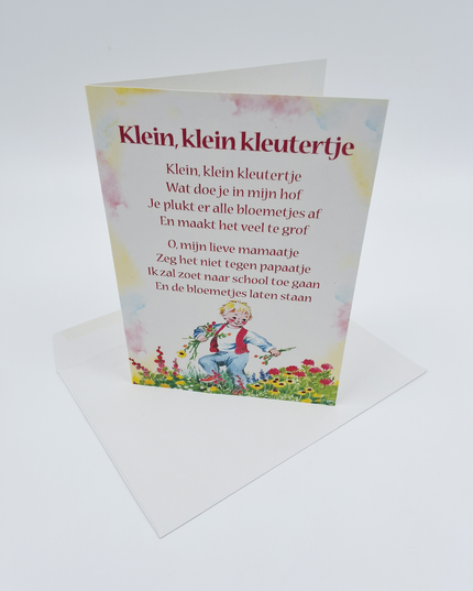 Wenskaart lied "Klein kleutertje"
