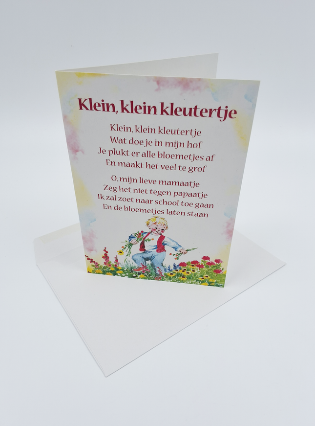 Wenskaart lied "Klein kleutertje"