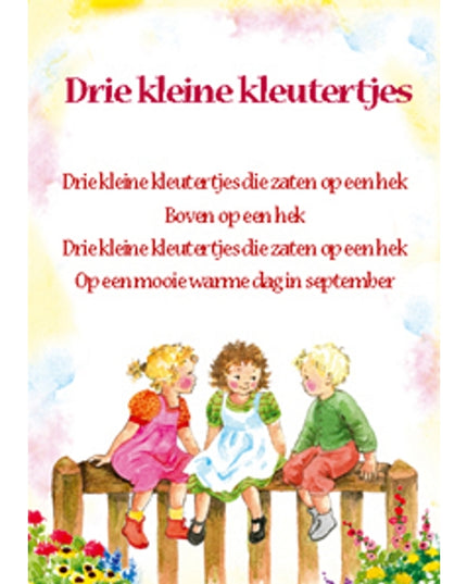 Wenskaart lied "Drie kleine kleutertjes"