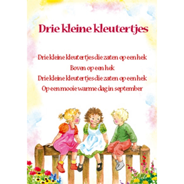 Wenskaart lied "Drie kleine kleutertjes"