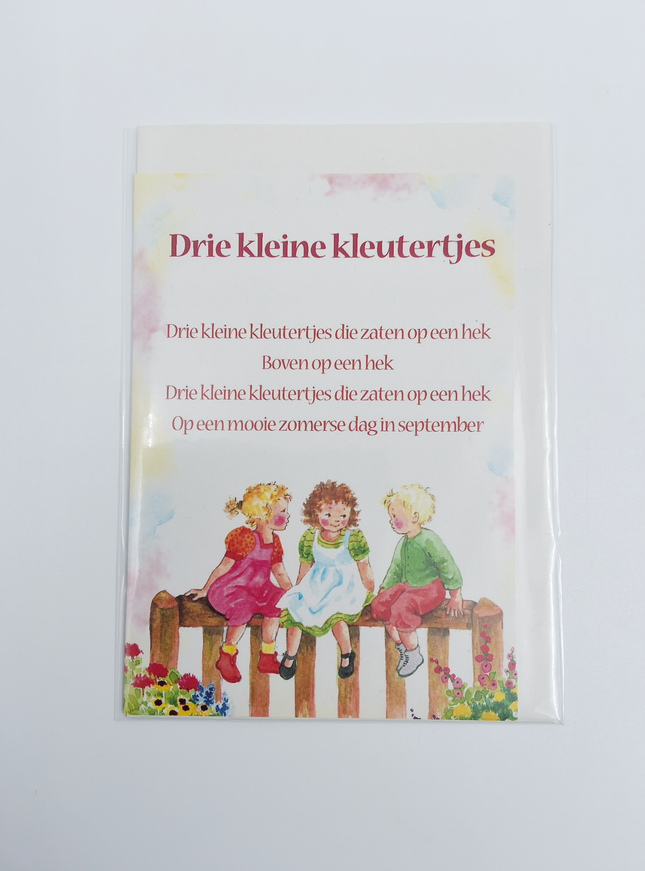 Wenskaart lied "Drie kleine kleutertjes"