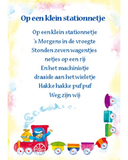 Wenskaart lied "Op een klein stationnetje"
