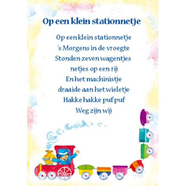 Wenskaart lied "Op een klein stationnetje"