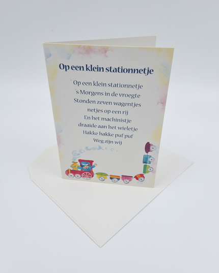 Wenskaart lied "Op een klein stationnetje"