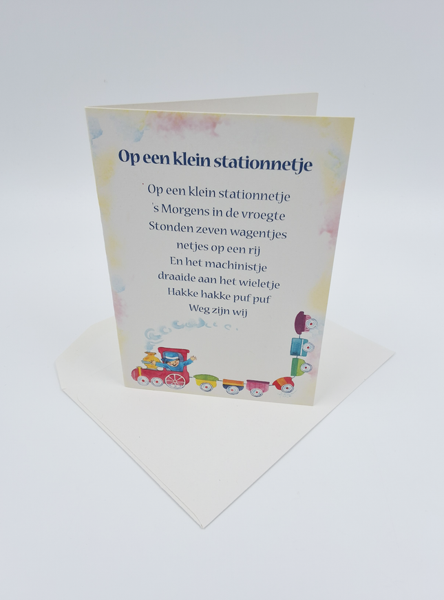 Wenskaart lied "Op een klein stationnetje"
