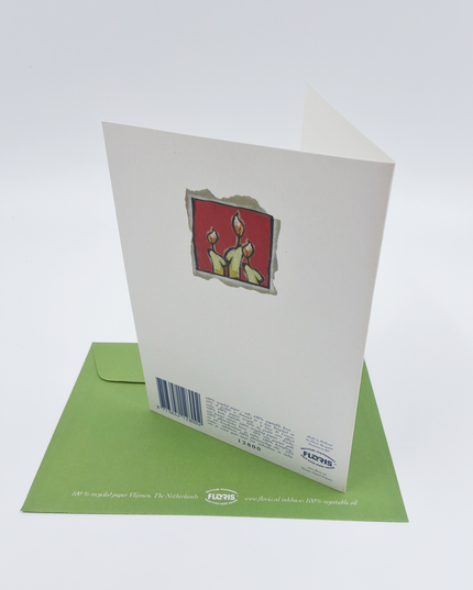 Wenskaart engel met kaars