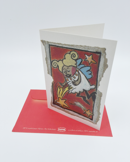 Wenskaart engel met ster