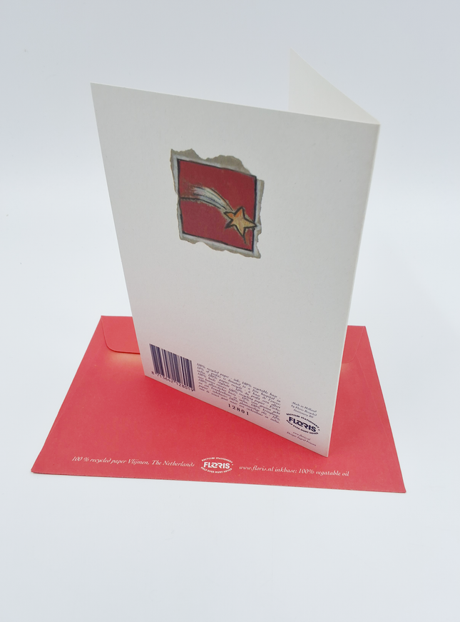 Wenskaart engel met ster