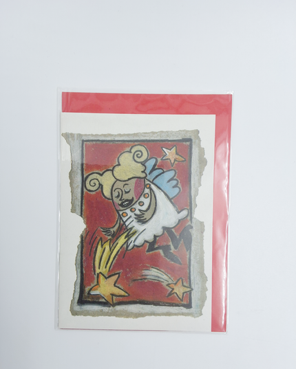 Wenskaart engel met ster