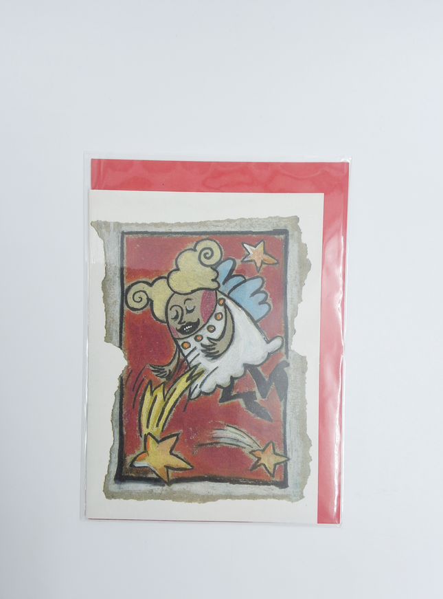 Wenskaart engel met ster