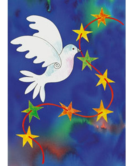 Wenskaart vredesduif met sterreslinger