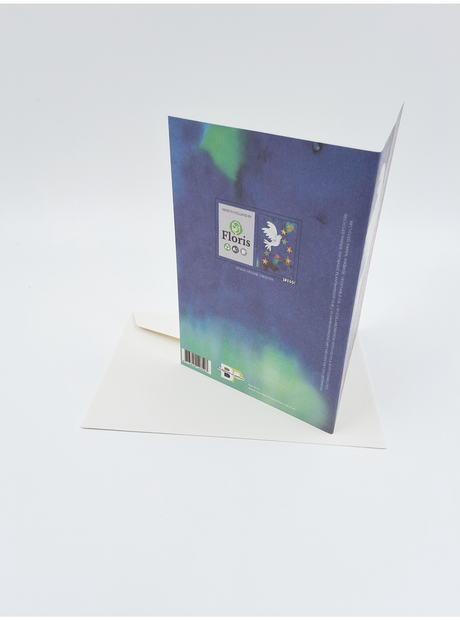 Wenskaart vredesduif met sterreslinger