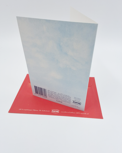 Wenskaart duif in kerstklok "gelukkige kerst"