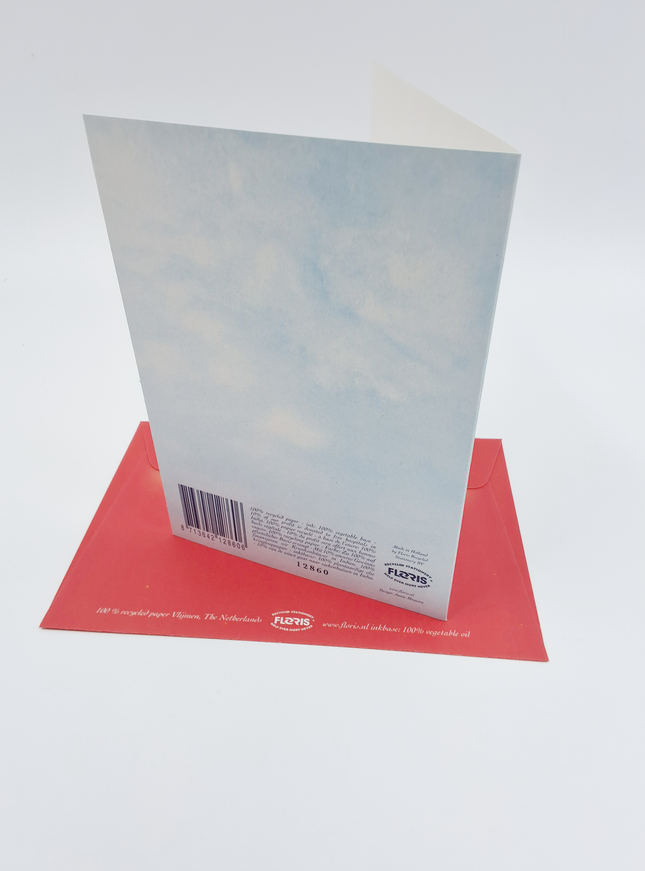 Wenskaart duif in kerstklok "gelukkige kerst"