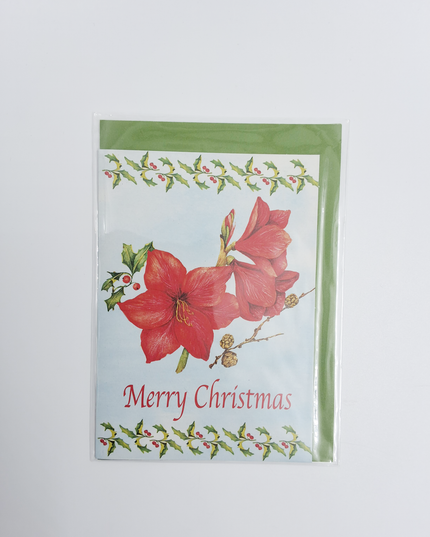 Wenskaart amarilles "Merry Christmas"