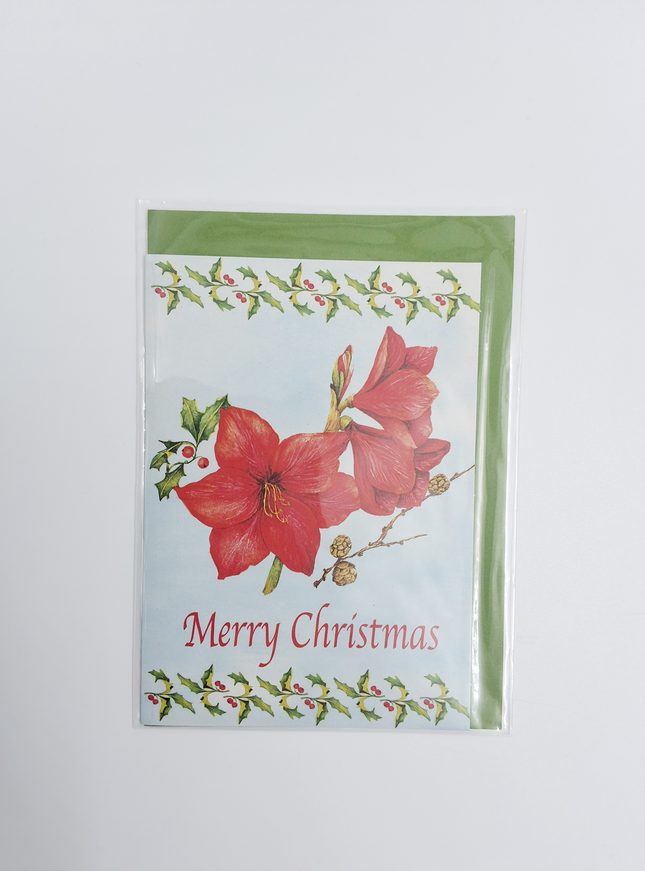 Wenskaart amarilles "Merry Christmas"