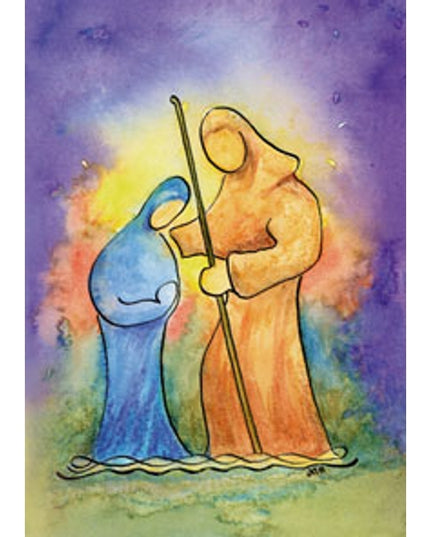 Kerstkaart Jozef en Maria