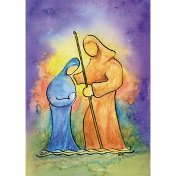 Kerstkaart Jozef en Maria