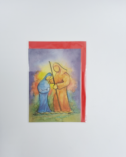 Kerstkaart Jozef en Maria