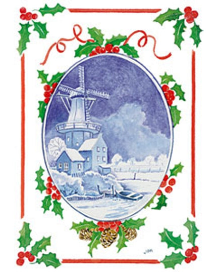 Wenskaart molen Hollands landschap