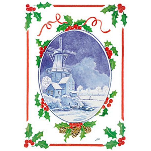 Wenskaart molen Hollands landschap