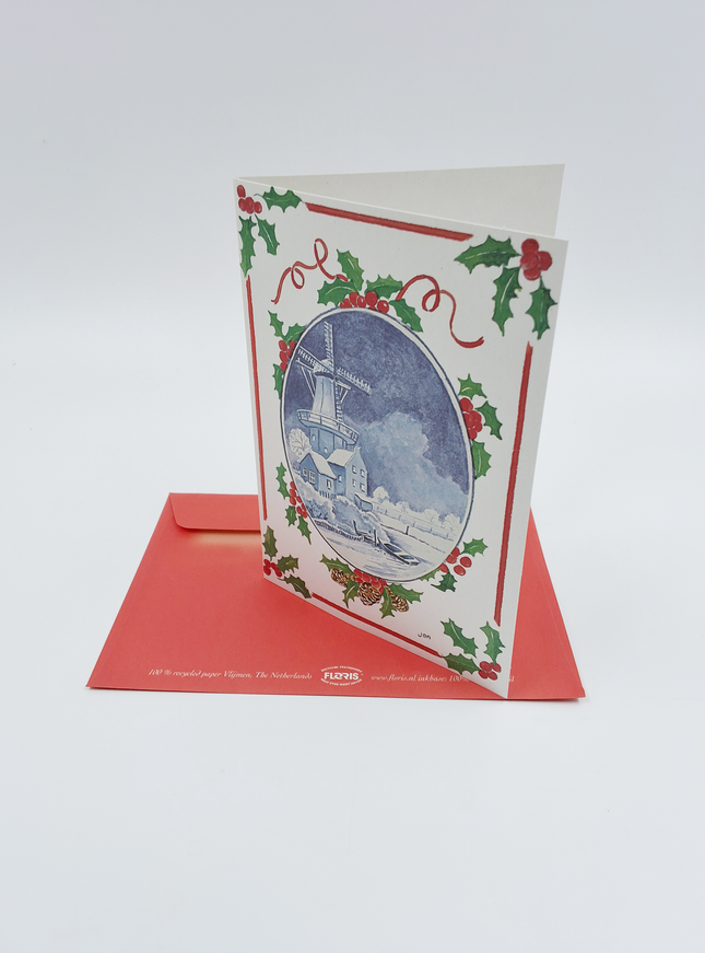 Wenskaart molen Hollands landschap