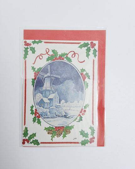 Wenskaart molen Hollands landschap