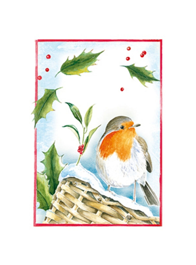 Greeting card robin holly