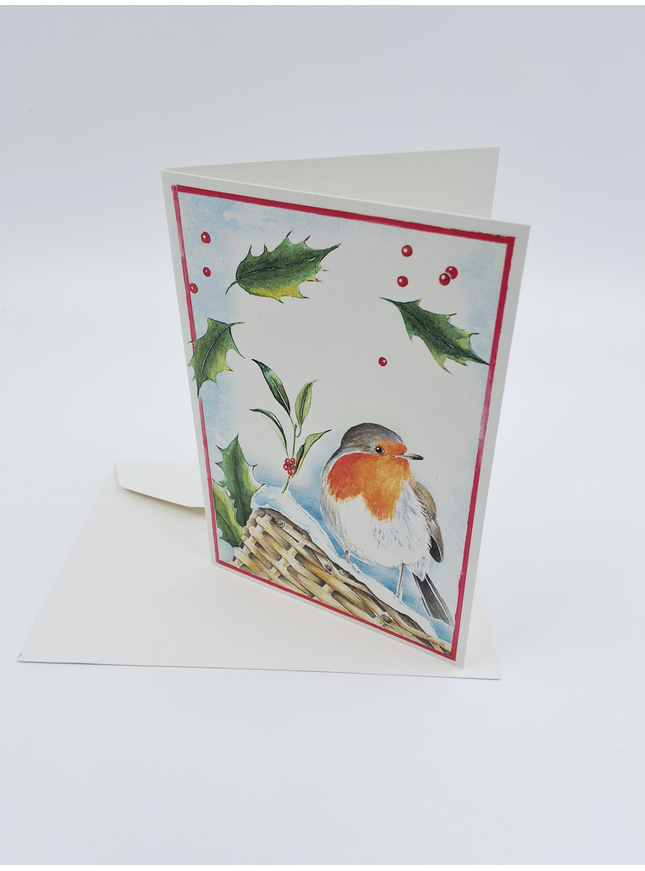Greeting card robin holly