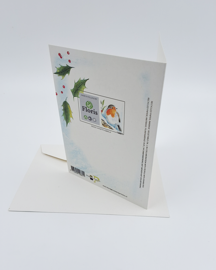 Wenskaart roodborstje hulst