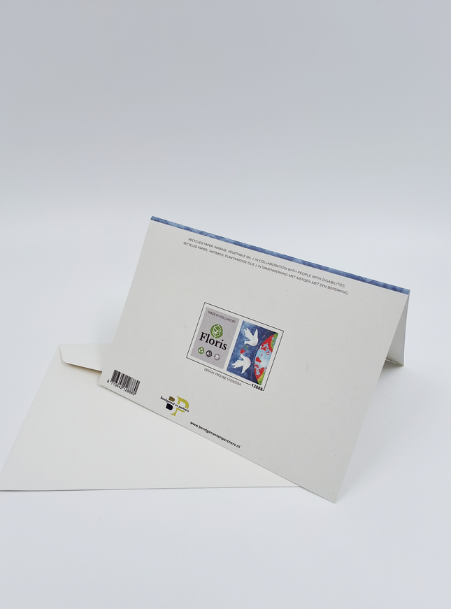 Wenskaart 2 duiven aardbol