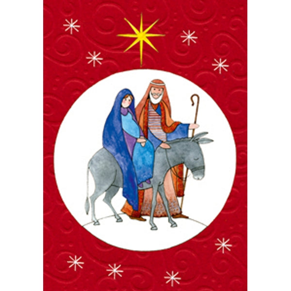 Wenskaart Jozef en Maria ezel