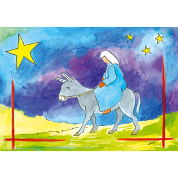 wenskaart Maria ezel