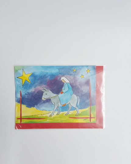 wenskaart Maria ezel