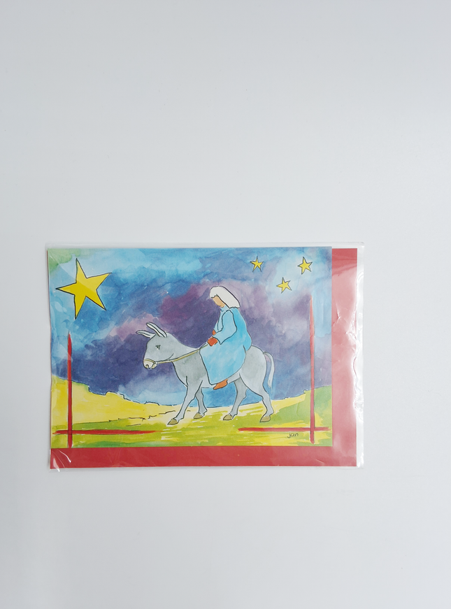 wenskaart Maria ezel