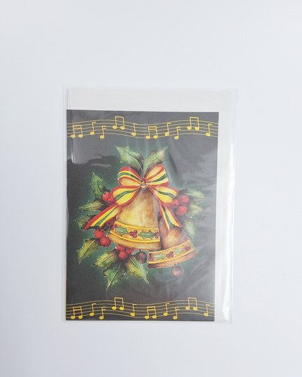 Wenskaart kerstklok groen