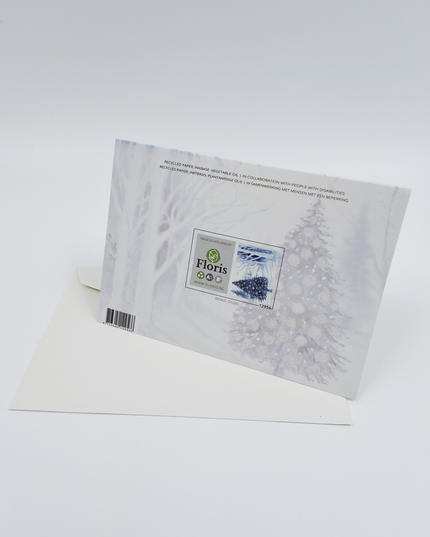 Wenskaart kerstboom kerk