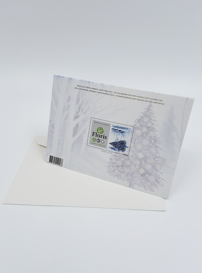 Wenskaart kerstboom kerk