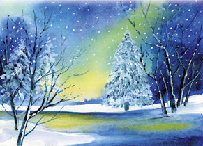 Kerstkaart noorderlicht