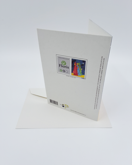 Wenskaart Drie Koningen blauw geel