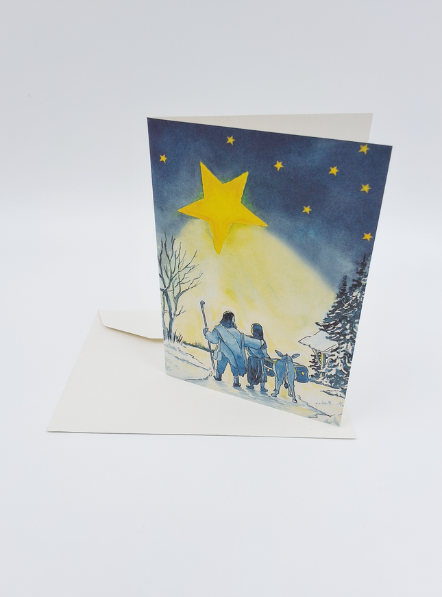 Wenskaart ezel Jozef Maria