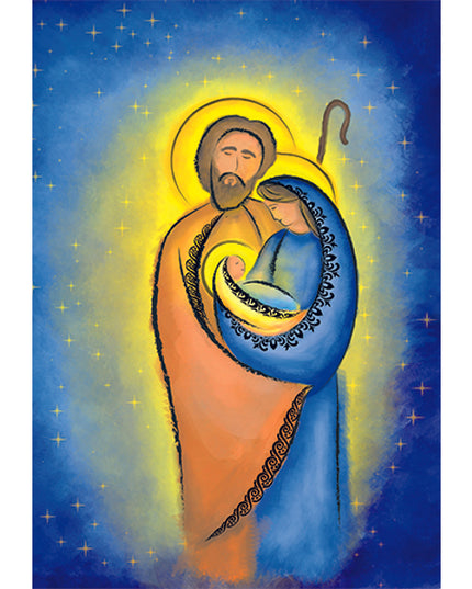 Wenskaart Jezus, Jozef en Maria