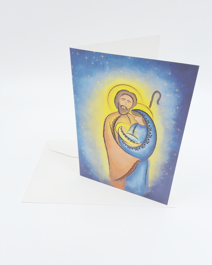 Wenskaart Jezus, Jozef en Maria