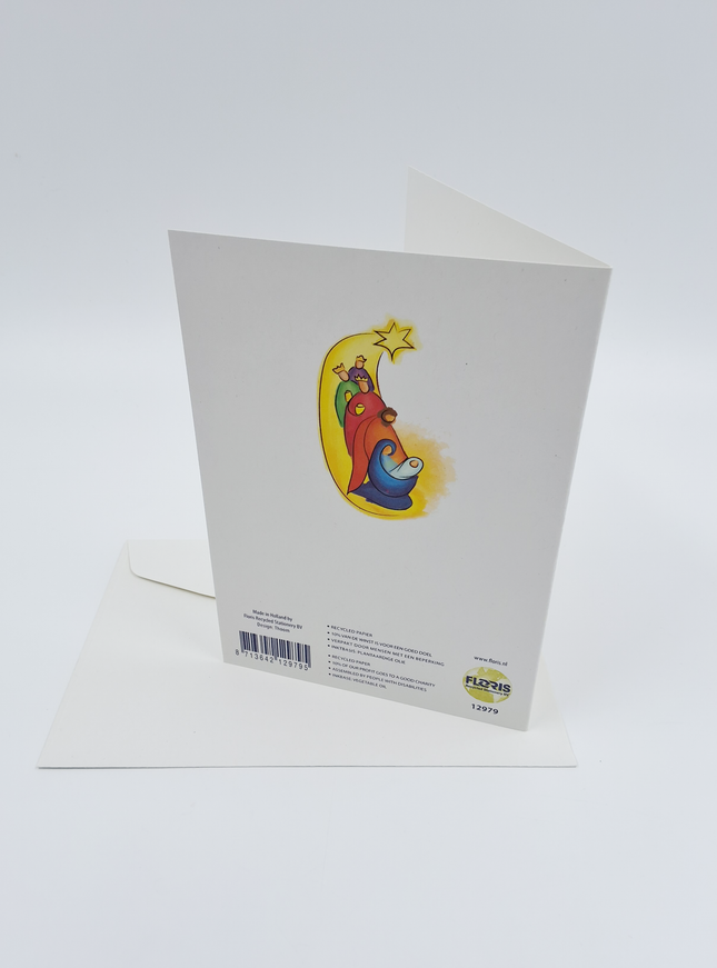 Kerstkaart heilige familie 3 koningen