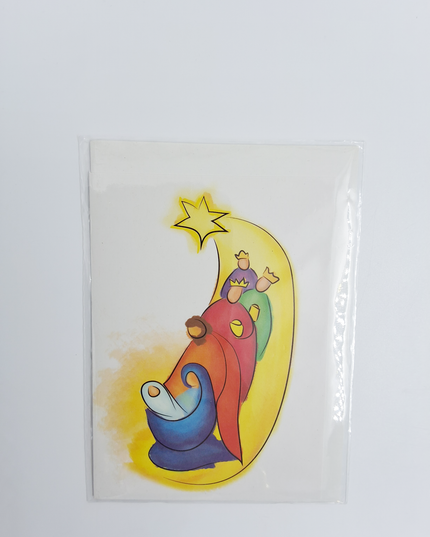 Kerstkaart heilige familie 3 koningen