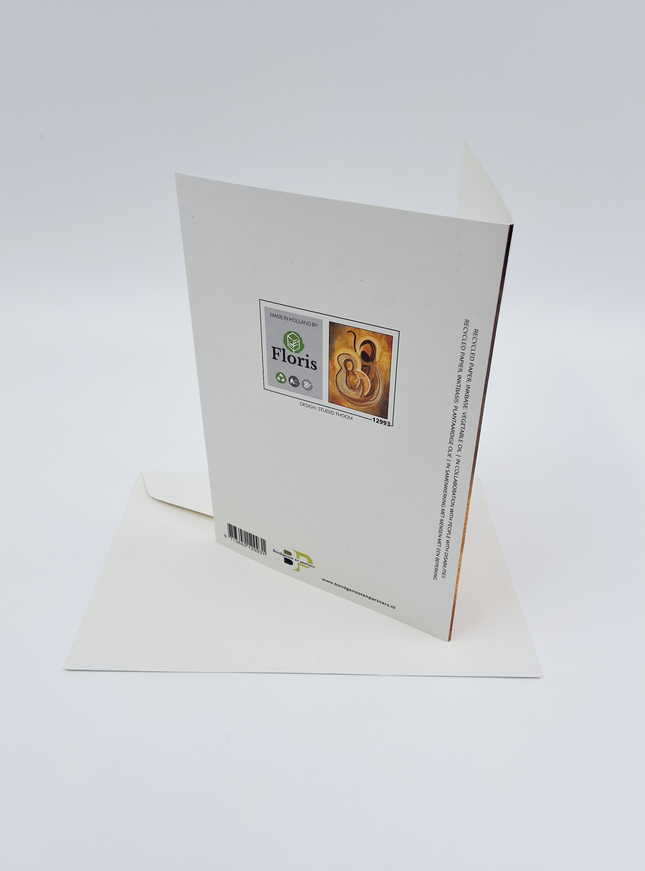 Wenskaart Jezus Jozef en Maria bruin