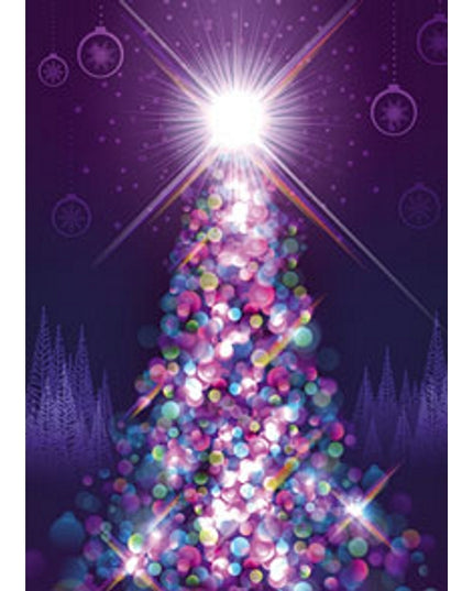 Wenskaart kerstboom licht