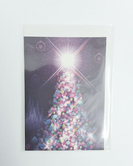 Wenskaart kerstboom licht